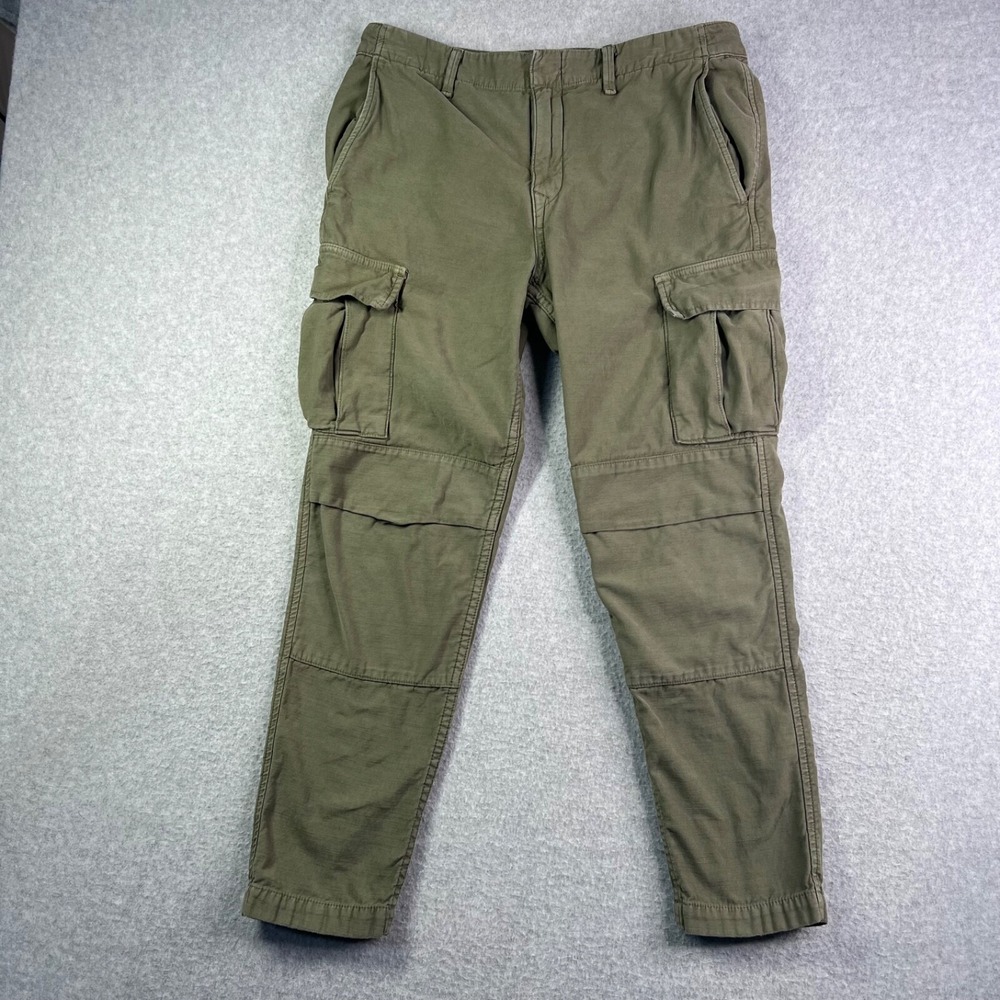 Rag & Bone Cargo Jeans Women's 26 (31x25) Button Pockets Green READ